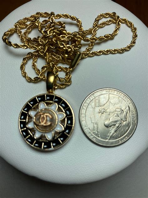 repurposed chanel jewelry|repurposed chanel button necklace.